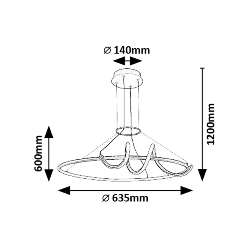 Rabalux - LED Zatemnitveni lestenec na vrvici LED/46W/230V 3000-6500K + Daljinski upravljalnik