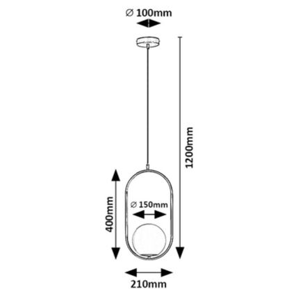 Rabalux - Lestenec na vrvici 1xE27/20W/230V