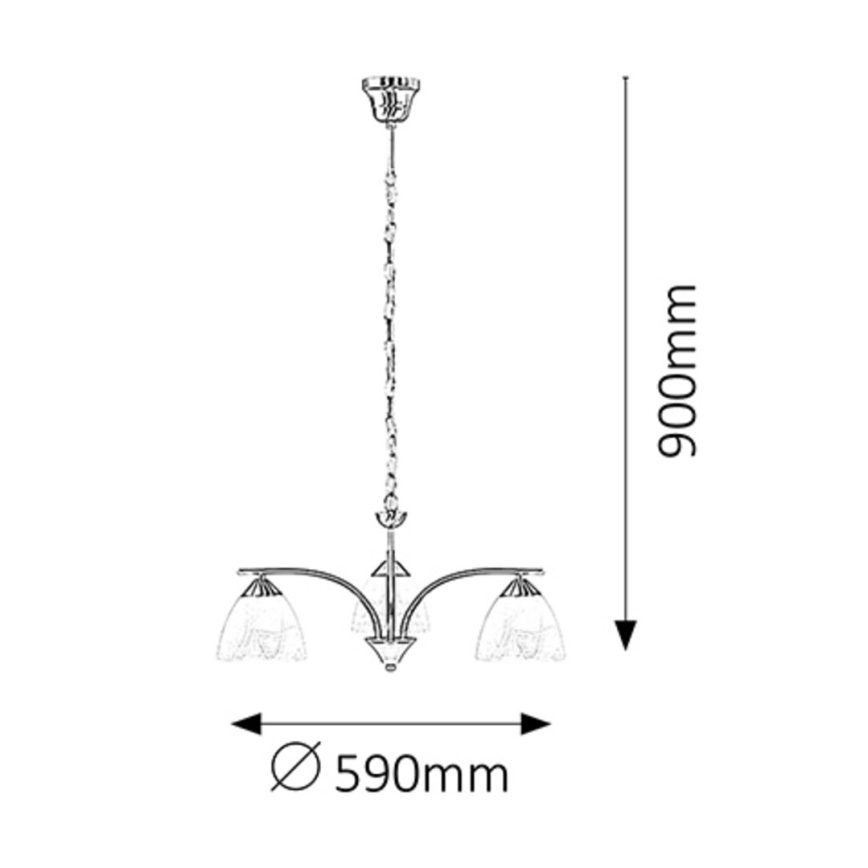 Rabalux - Lestenec na verigi 3xE14/40W/230V