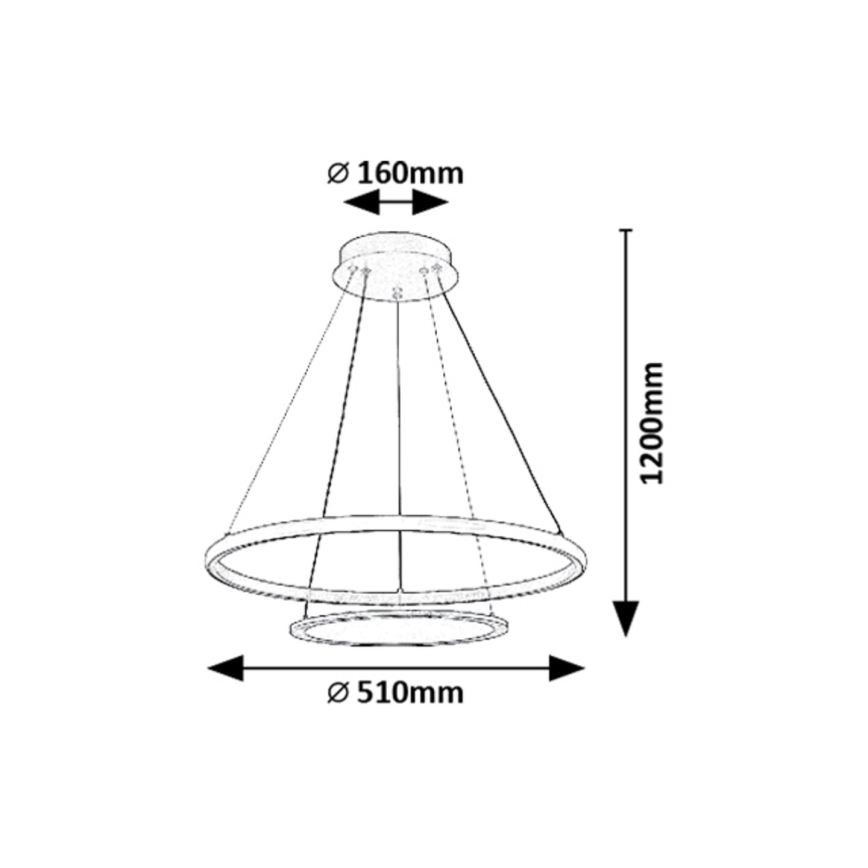 Rabalux - LED Zatemnitveni lestenec na vrvici LED/42W/230V 3000-6500K + Daljinski upravljalnik