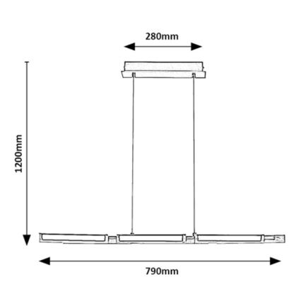 Rabalux - LED Lestenec na vrvici LED/30W/230V 3000K