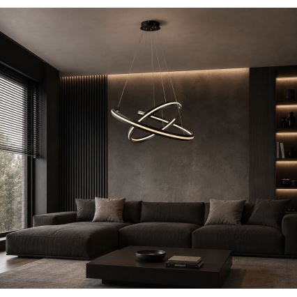 Rabalux - LED lestenec na kablu z možnostjo zatemnitve LED/80W/230V 3000-6500K črna + daljinski upravljalnik
