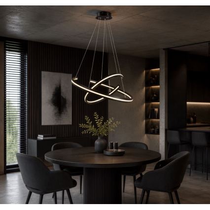 Rabalux - LED lestenec na kablu z možnostjo zatemnitve LED/80W/230V 3000-6500K črna + daljinski upravljalnik