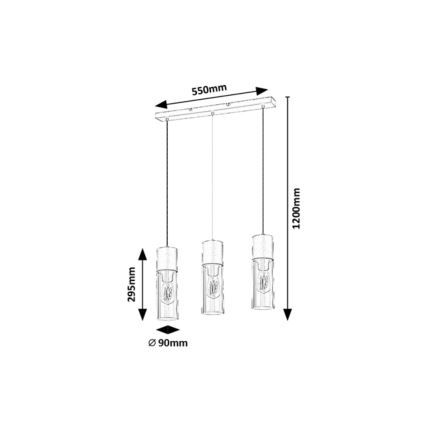 Rabalux - Lestenec na vrvici 3xE27/25W/230V