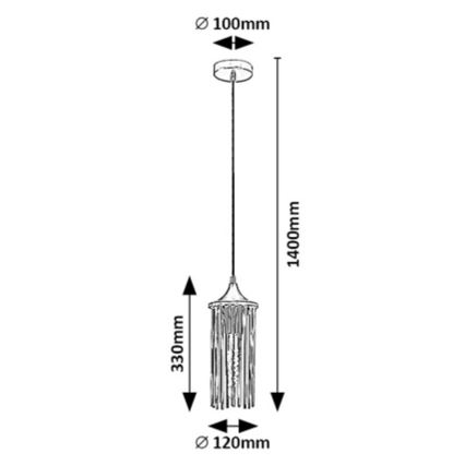 Rabalux - Lestenec na vrvici 1xE27/40W/230V