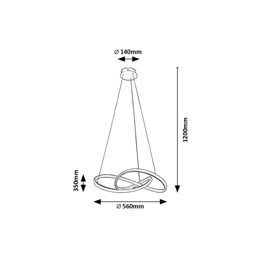 Rabalux - LED Lestenec na vrvici LED/36W/230V 3000K zlata