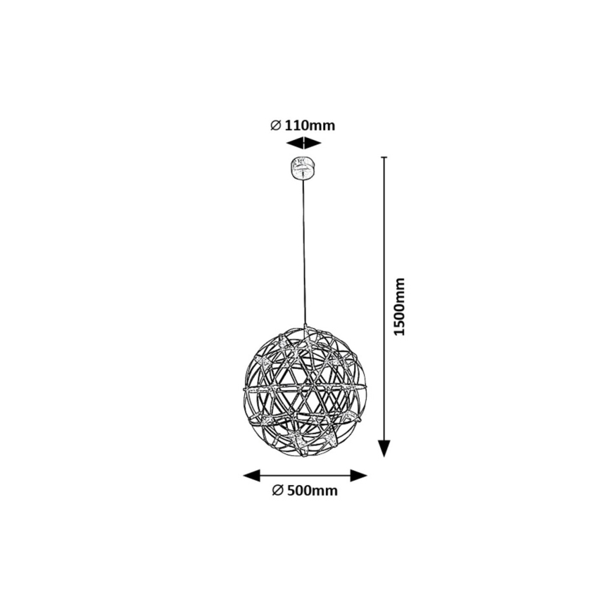 Rabalux - LED Lestenec na vrvici LED/16W/230V 3000K sijajni krom