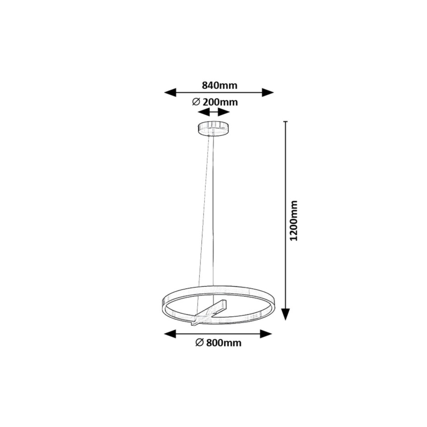 Rabalux - LED Lestenec na vrvici LED/40W/230V sijajni krom