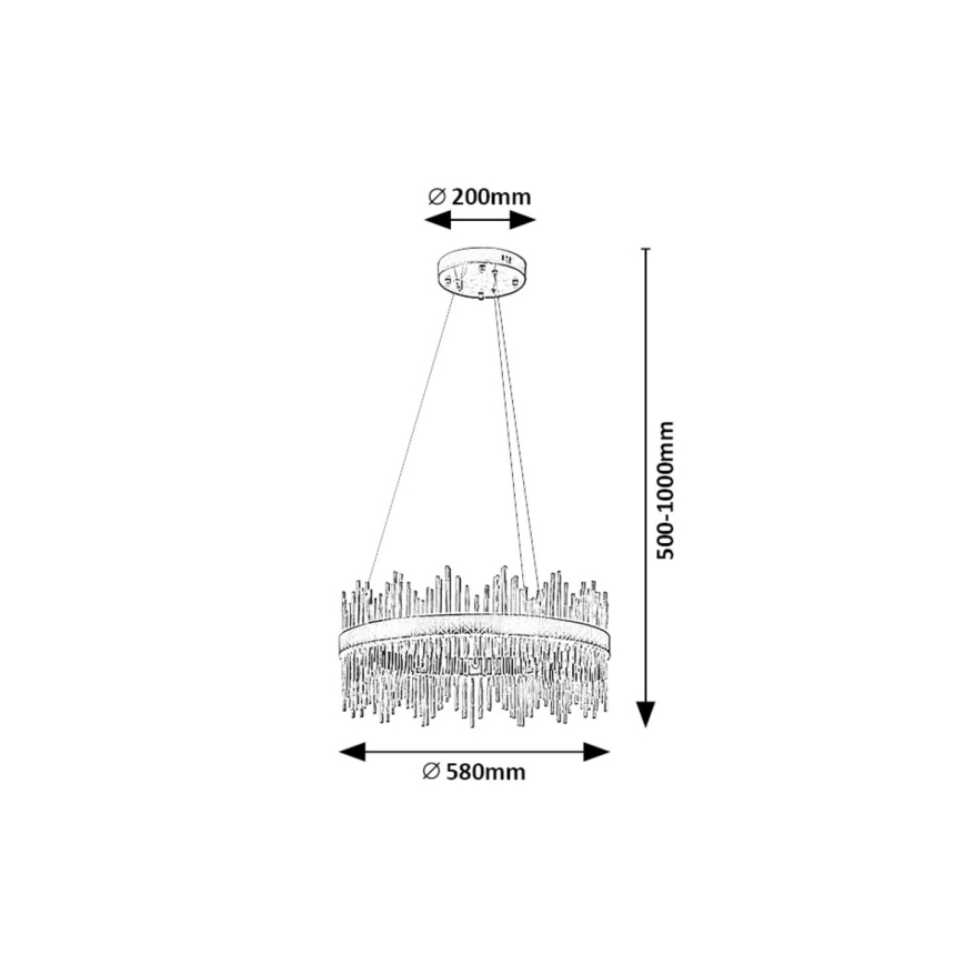 Rabalux - LED Lestenec na vrvici LED/36W/230V 3000/4000/6000K zlata
