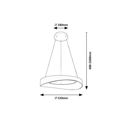 Rabalux - LED Lestenec na vrvici LED/56W/230V 3000K srebrna