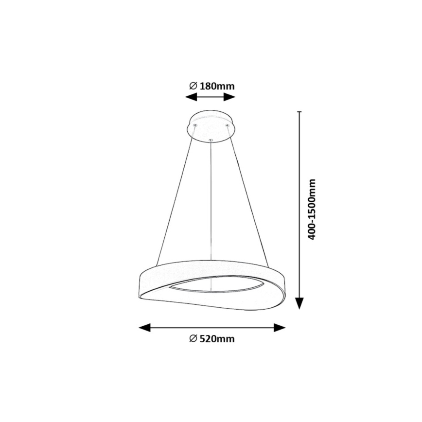 Rabalux - LED Lestenec na vrvici LED/56W/230V 3000K srebrna