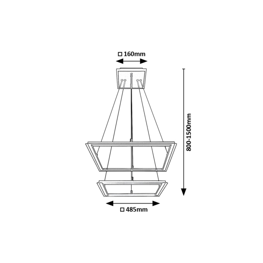 Rabalux - LED Lestenec na vrvici 2xLED/24W/230V 3000K