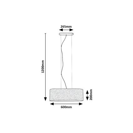 Rabalux - Lestenec na vrvici 3xE27/40W/230V