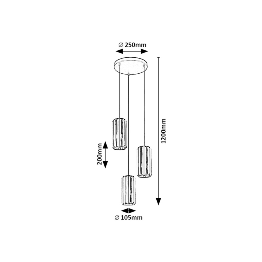 Rabalux - Lestenec na vrvici 3xE27/40W/230V