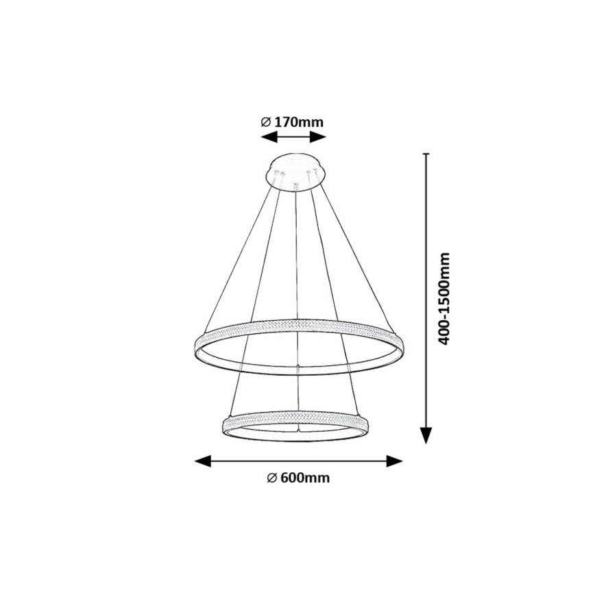 Rabalux - LED Lestenec na vrvici LED/60W/230V 3000K