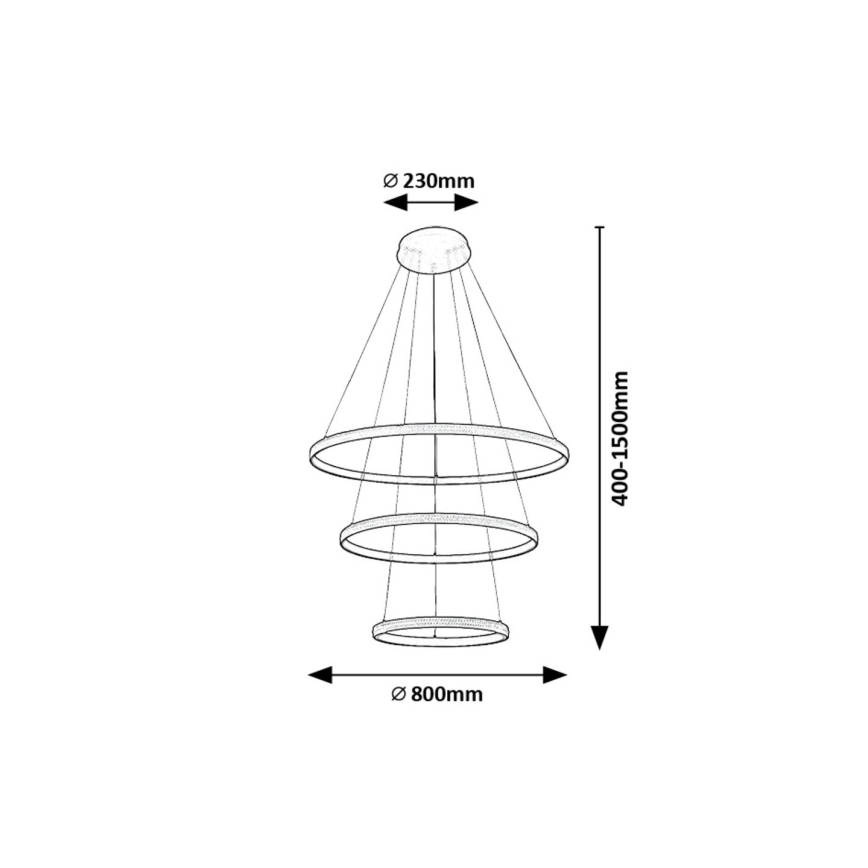 Rabalux - LED Lestenec na vrvici LED/100W/230V 3000K