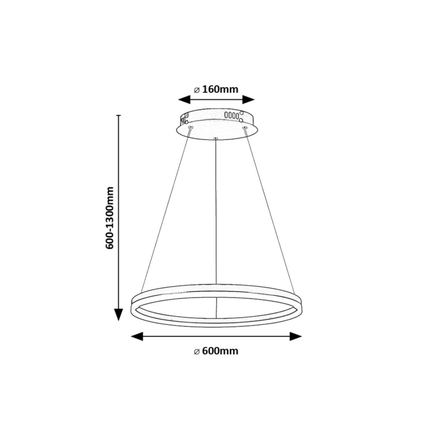 Rabalux - LED Lestenec na vrvici LED/35W/230V 3000/4000/6500K