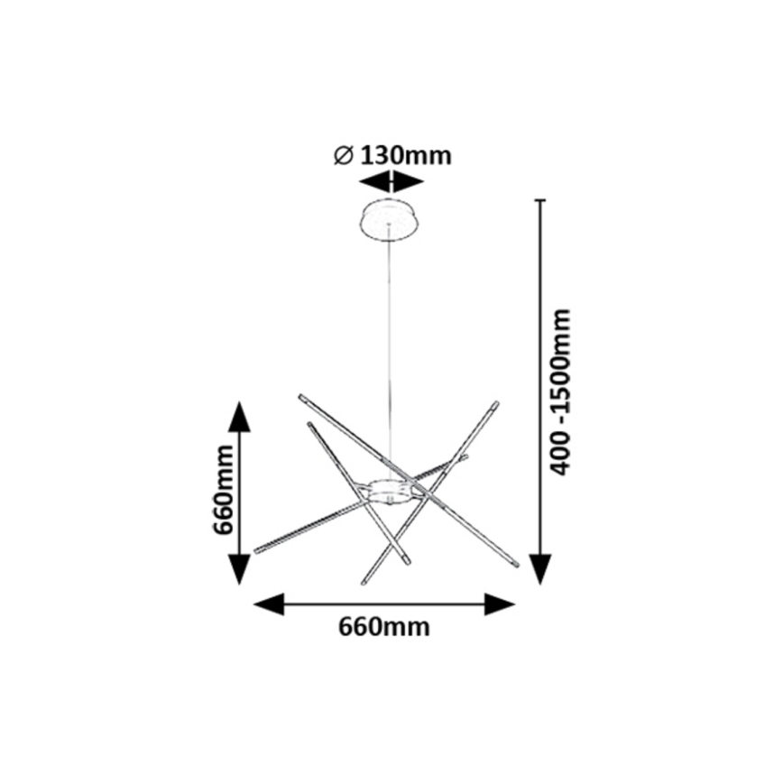 Rabalux - LED Lestenec na vrvici LED/40W/230V 3000K črna
