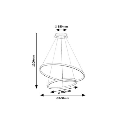 Rabalux - LED zatemnjevalni lestenec na kablu LED/75W/230V 3000-6500K + daljinski upravljalnik
