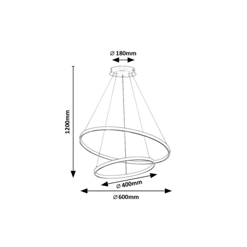 Rabalux - LED zatemnjevalni lestenec na kablu LED/75W/230V 3000-6500K + daljinski upravljalnik