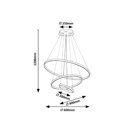 Rabalux - zatemnljiv LED lestenec na kablu LED/90W/230V 3000-6500K + daljinski upravljalnik