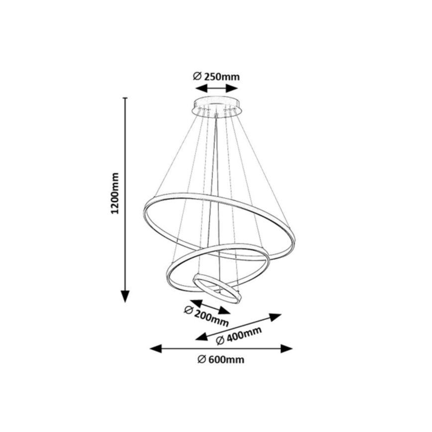 Rabalux - zatemnljiv LED lestenec na kablu LED/90W/230V 3000-6500K + daljinski upravljalnik