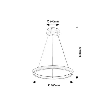 Rabalux - Zatemljiv LED viseči lestenec na žici LED/70W/230V 3000-6500K + daljinski upravljalnik