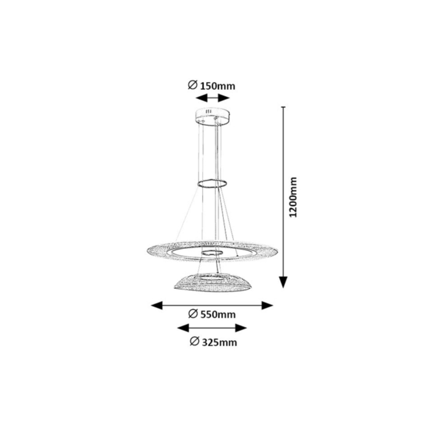 Rabalux - LED lestenec na jeklenem kablu LED/36W/230V 3000K