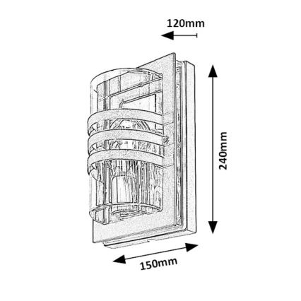 Rabalux - Zunanja stenska svetilka 1xE27/40W/230V IP44
