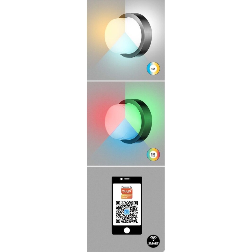 Rabalux - LED RGBW Zunanja stenska svetilka LED/10W/230V IP54 Wi-Fi Tuya