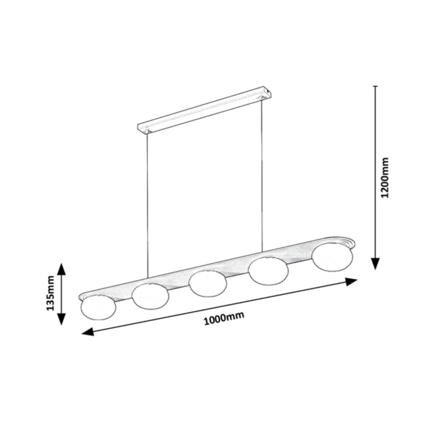 Rabalux - Lestenec na kablu 5xG9/25W/230V