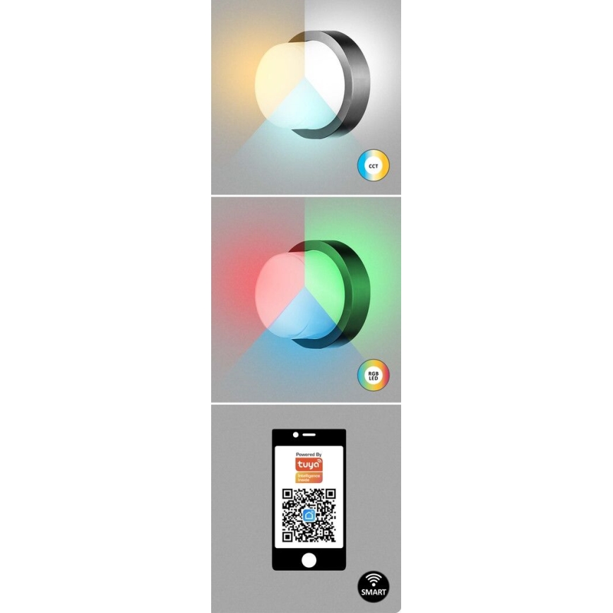 Rabalux - LED RGBW Zunanja stenska svetilka LED/10W/230V IP54 Wi-Fi Tuya