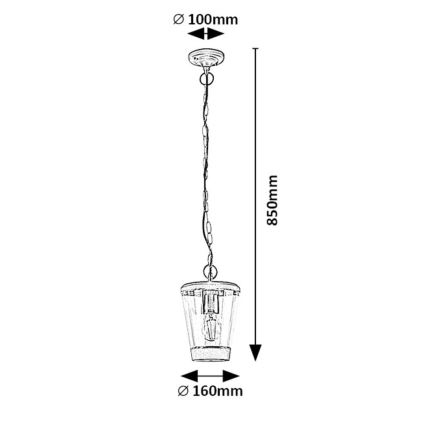 Rabalux  - Zunanji lestenec na verigi 1xE27/40W/230V IP44