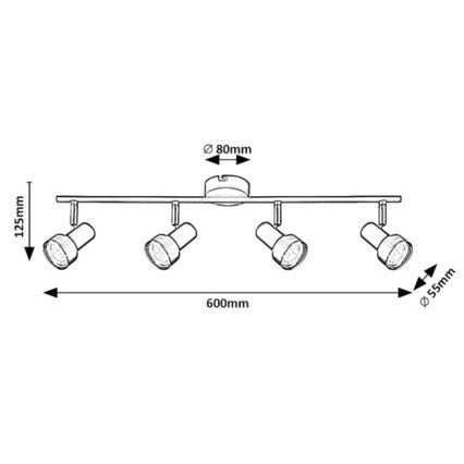 Rabalux - Stropni reflektor 4xGU10/50W/230V