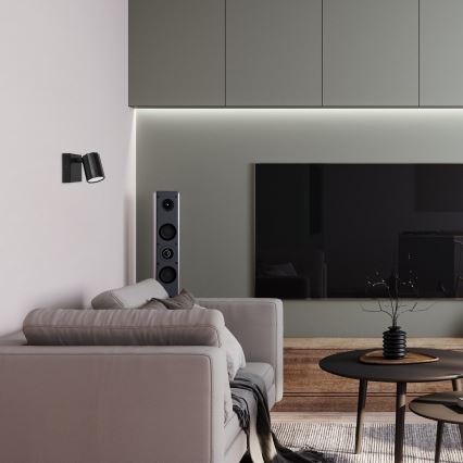 Rabalux - Stenski reflektor 1xGU10/5W/230V črna