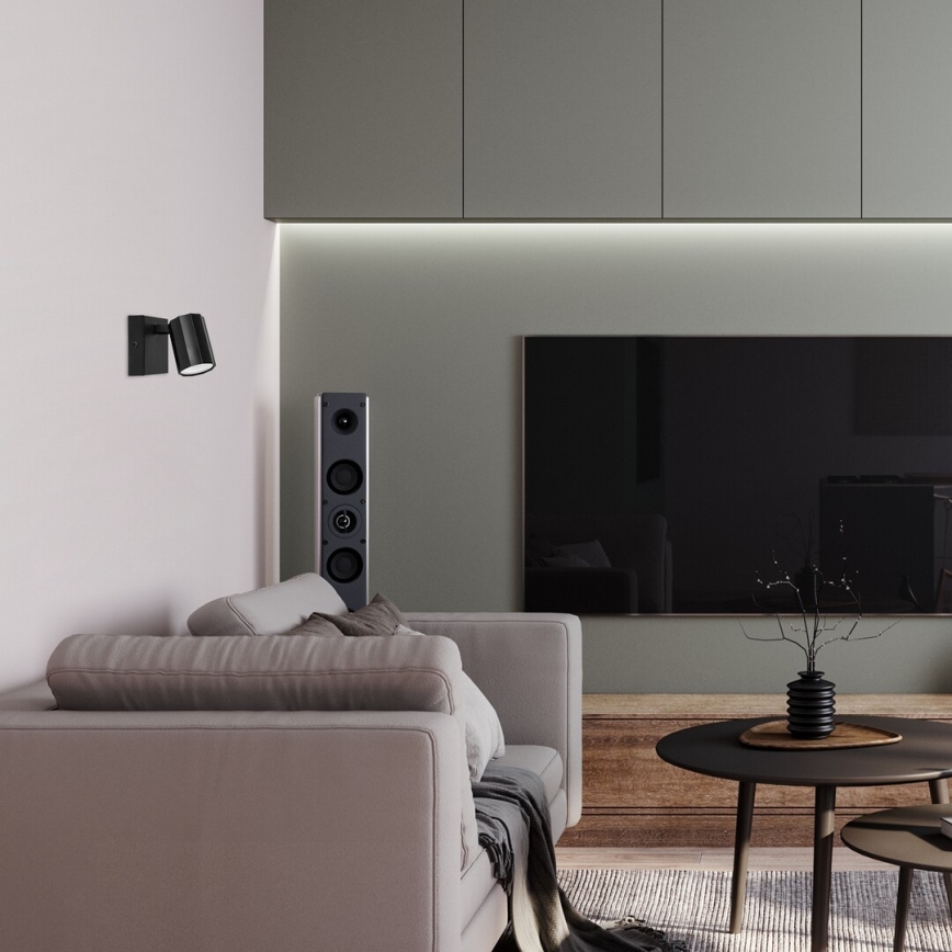Rabalux - Stenski reflektor 1xGU10/5W/230V črna