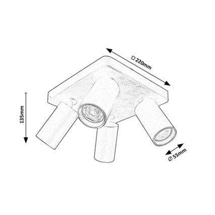 Rabalux - Točkovno svetilo 4xGU10/7W/230V belo