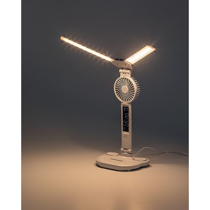 Rabalux - LED namizna svetilka z nastavljivo svetlostjo, ventilatorjem in LED-zaslonom 7W/5V 3000/4000/6500K