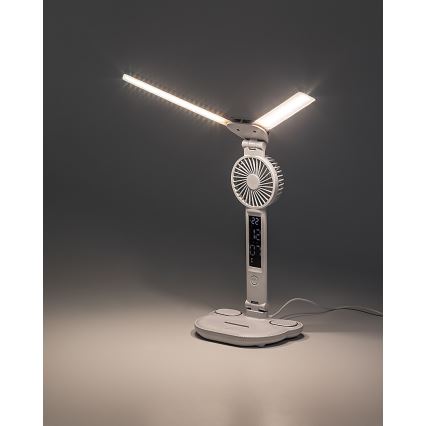 Rabalux - LED namizna svetilka z nastavljivo svetlostjo, ventilatorjem in LED-zaslonom 7W/5V 3000/4000/6500K