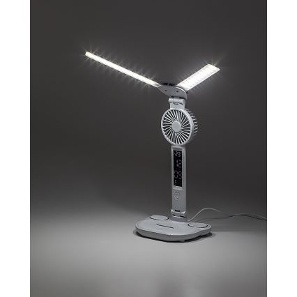 Rabalux - LED namizna svetilka z nastavljivo svetlostjo, ventilatorjem in LED-zaslonom 7W/5V 3000/4000/6500K
