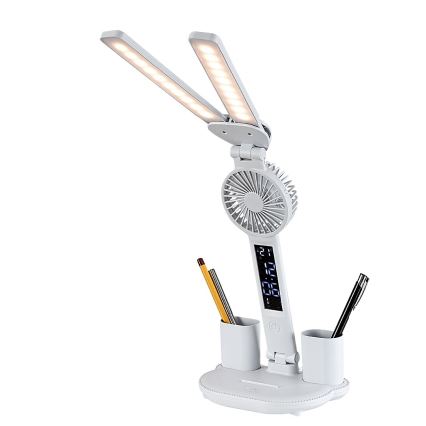 Rabalux - LED namizna svetilka z nastavljivo svetlostjo, ventilatorjem in LED-zaslonom 7W/5V 3000/4000/6500K
