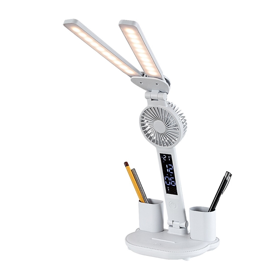 Rabalux - LED namizna svetilka z nastavljivo svetlostjo, ventilatorjem in LED-zaslonom 7W/5V 3000/4000/6500K
