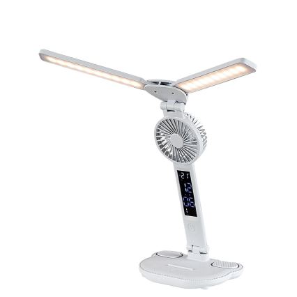 Rabalux - LED namizna svetilka z nastavljivo svetlostjo, ventilatorjem in LED-zaslonom 7W/5V 3000/4000/6500K