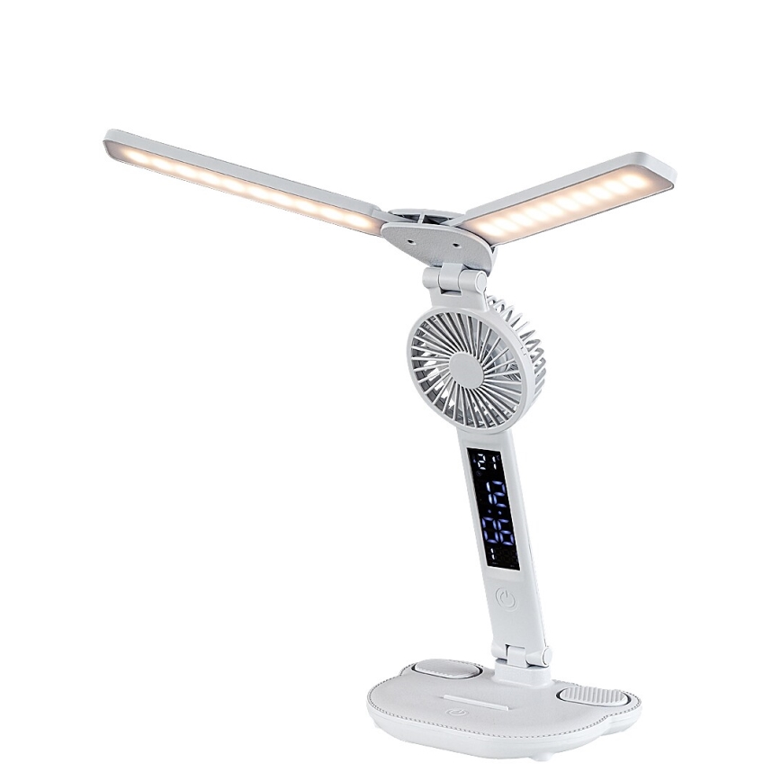 Rabalux - LED namizna svetilka z nastavljivo svetlostjo, ventilatorjem in LED-zaslonom 7W/5V 3000/4000/6500K