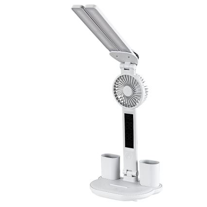 Rabalux - LED namizna svetilka z nastavljivo svetlostjo, ventilatorjem in LED-zaslonom 7W/5V 3000/4000/6500K