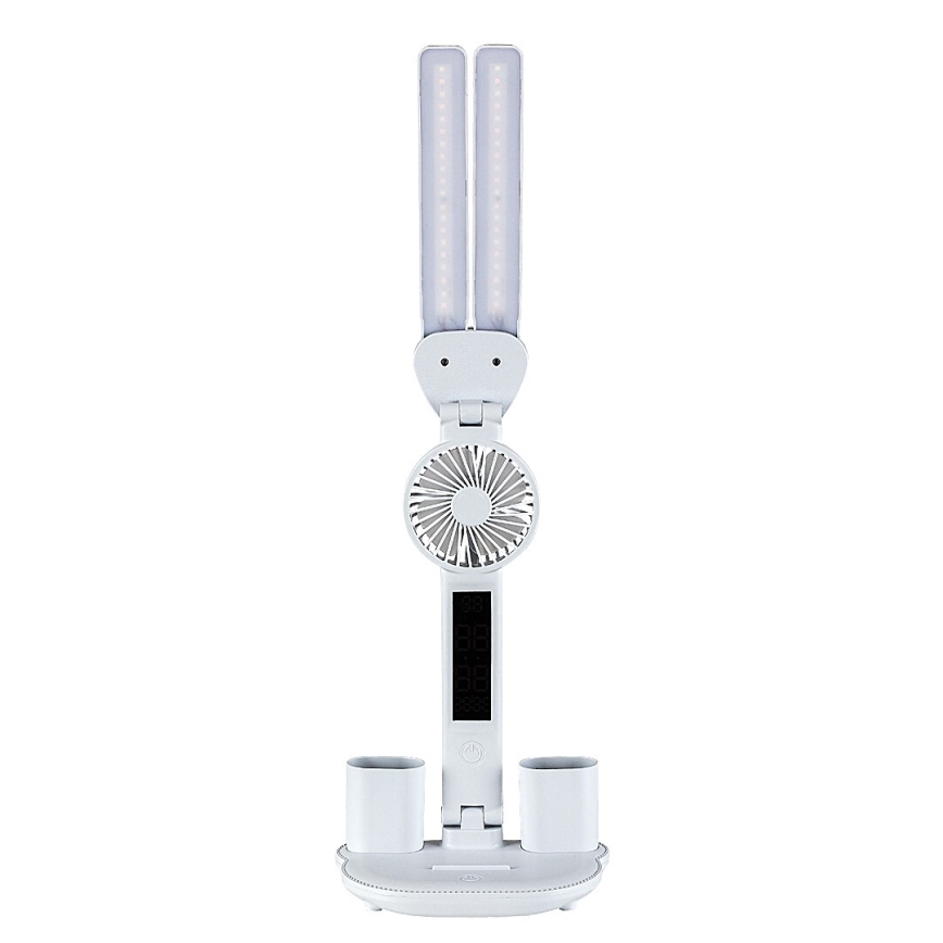 Rabalux - LED namizna svetilka z nastavljivo svetlostjo, ventilatorjem in LED-zaslonom 7W/5V 3000/4000/6500K