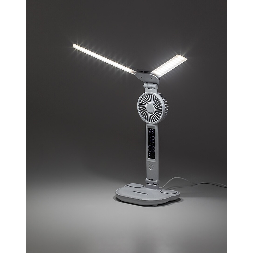Rabalux - zatemnjevalna namizna LED svetilka z ventilatorjem in LED zaslonom/7W/5V 3000/4000/6500K