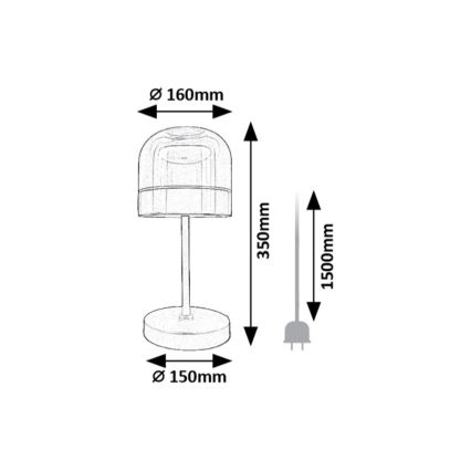 Rabalux - LED Zatemnitvena namizna svetilka LED/13W/230V 3000/4000/6000K