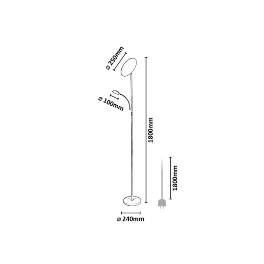 Rabalux - LED zatemnitvena stoječa svetilka LED/23W/230V 3000/4200/6500 črna