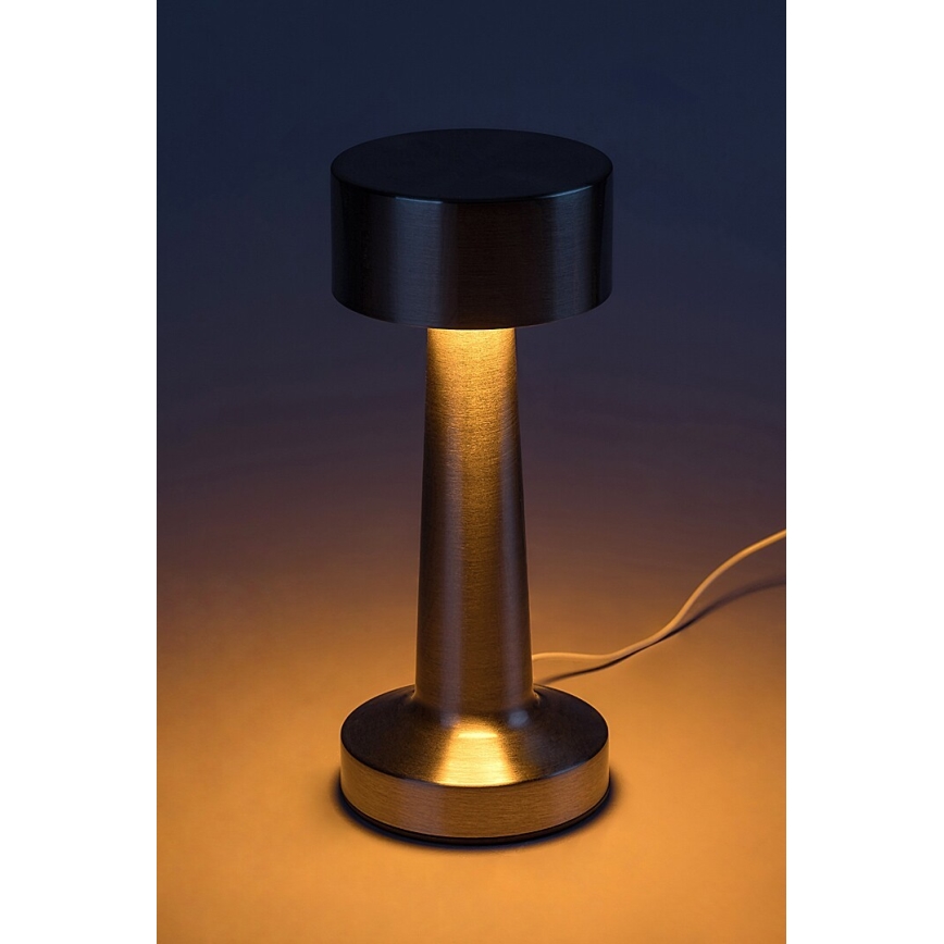Rabalux - LED Polnilna namizna svetilka na dotik LED/2,7W/5V 1200mAh 3000/4000/6000K mat krom